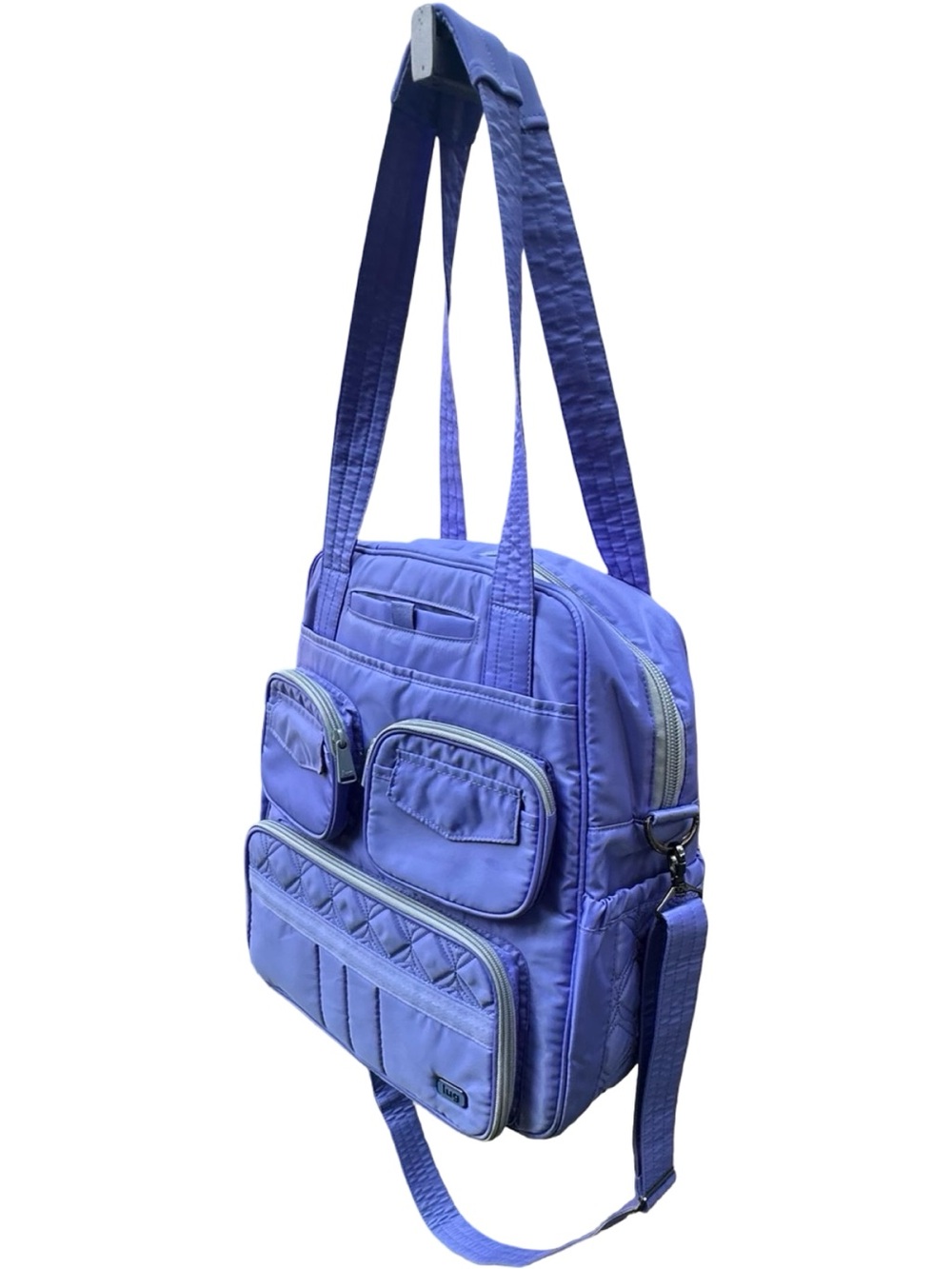 Lug Puddle Jumper Quilted Travel Tote Overnight Gym Bag Periwinkle Blue - Picture 5 of 17